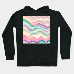 HORIZONTAL PATTERN OF MULTICOLORED WAVES, PASTEL COLOR, Hoodie